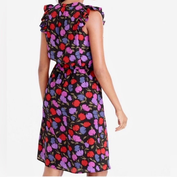 J. Crew Floral Midi Dress - Black, Red, Purple - Picture 2 of 4